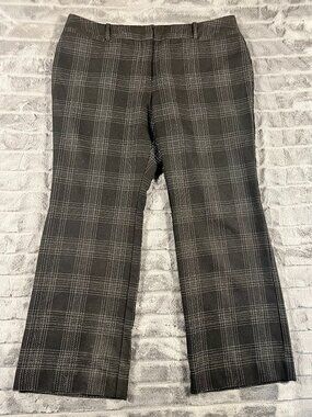 Worthington Pants Women’s 16 Petite Gray Plaid Wide Leg Modern Fit Dress Slack